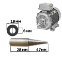 Насадки на шлифовальный мотор конус левая  ( 6 мм) l=47 mm GS145