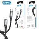 Кабель Go-Des 1.2meter 6ft USB C to USB Type C 1.2 м / 60W Чорний CB9