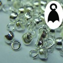 Концевик 4 mm на кожу без пробы, серебро 925( 0,25 грамма)  